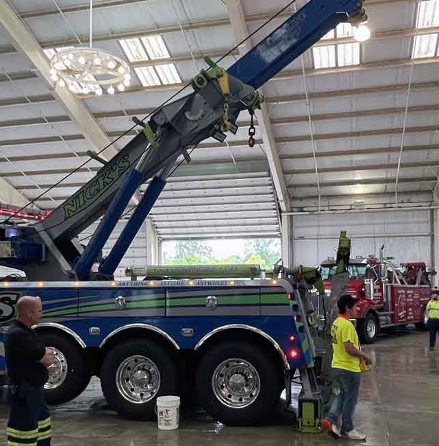 MTA member towing a vehicle at the association picnic
